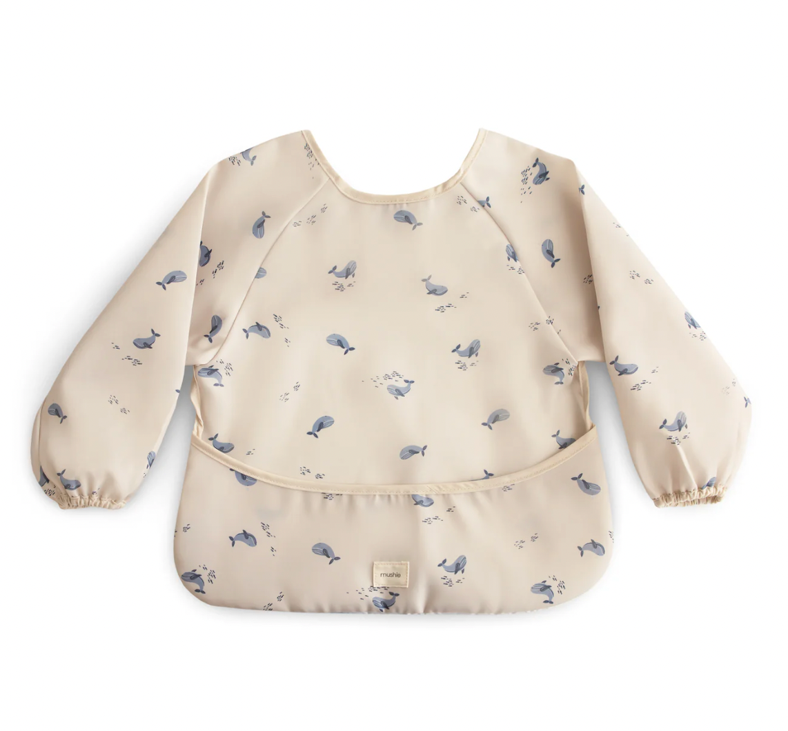 Babero manga larga impermeable Mushie