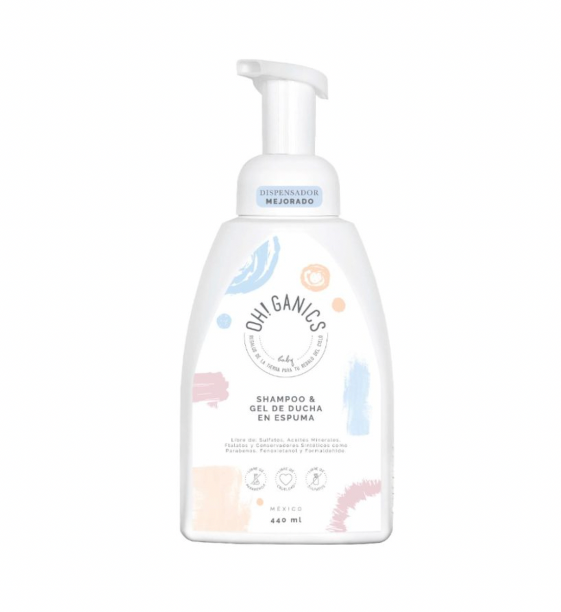 Shampoo &amp; Gel de Ducha en Espuma 440 ml Oh!Ganics