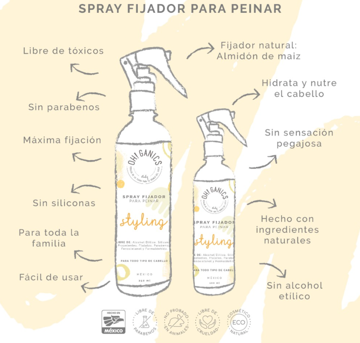 Spray fijador oh!Ganics