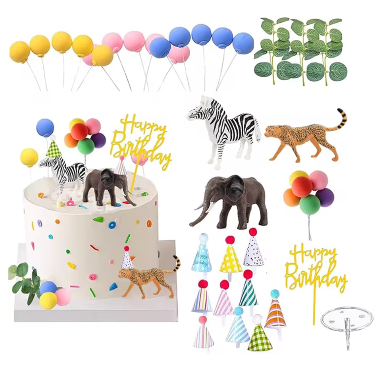 Set de toppers para pastel animales