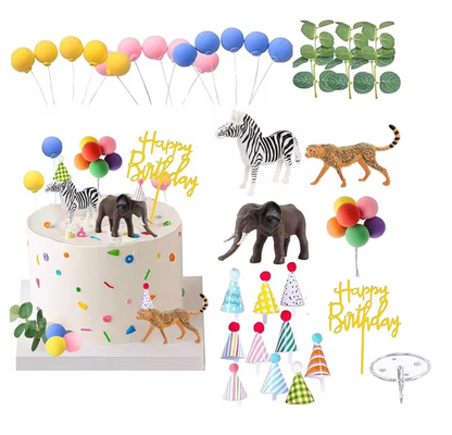 Set de toppers para pastel animales