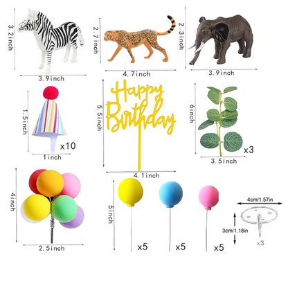 Set de toppers para pastel animales